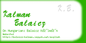 kalman balaicz business card
